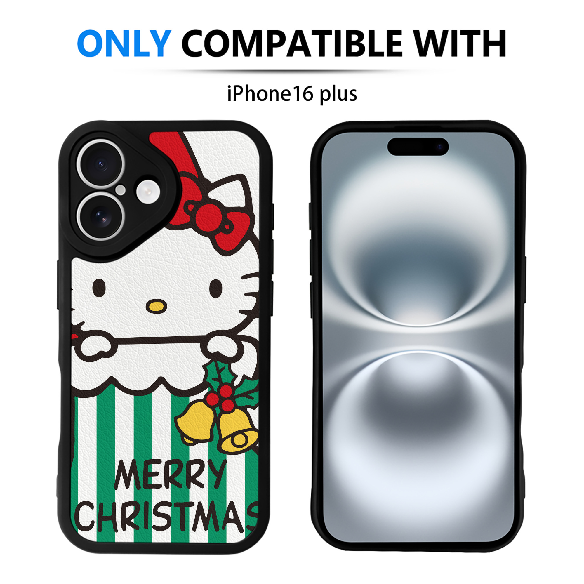 （画像用） Hello Kitty ハローキティ 【iPhone 16シリーズ対応】シリコンスマホケース（レザー調） 材質：シリコン